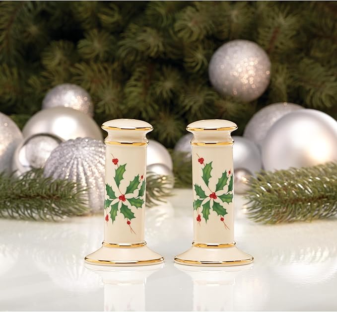 Lenox 840149 Holiday Salt & Pepper Set, Christmas Hosting