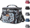 Lifewit Reusable Insulated Lunch Bag for Men, Lunch Box Women, Portable Cooler Freezable Soft Lunchbox Leakproof with Adjustable Shoulder Strap for Adult for Work Picnic or Travel, Flower 9L