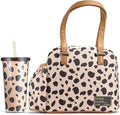 Fit & Fresh Lunch Bag For Women, Insulated Womens Lunch Bag For Work, Leakproof & Stain-Resistant Large Lunch Box For Women With Expandable Bottle Pocket, Zipper Closure Laketown Bag Cheetah Tumbler