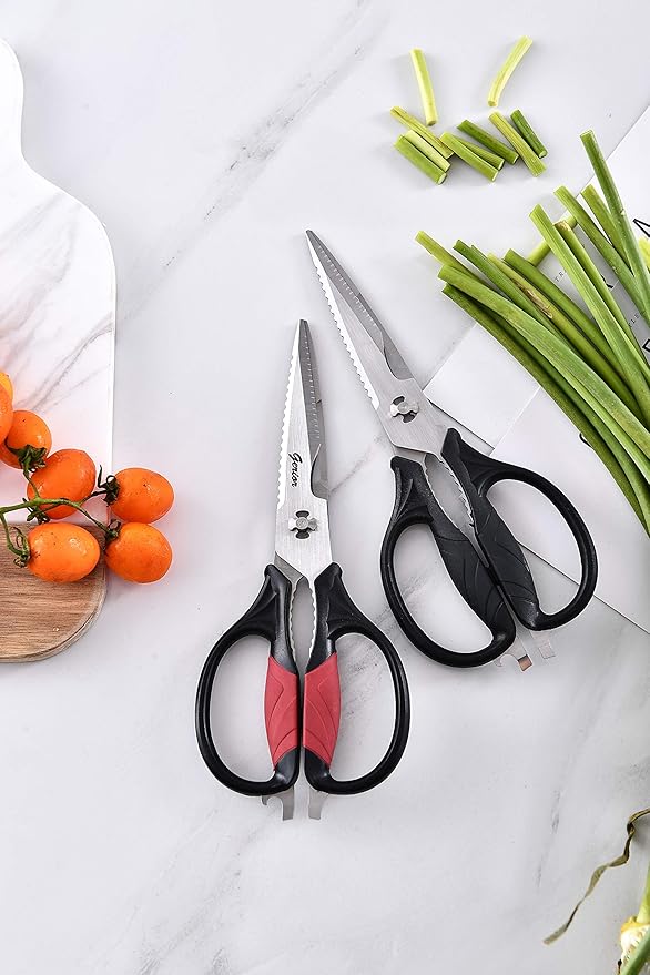 Kitchen Shears Come-Apart - Heavy Duty Culinary Scissors for Cutting Poultry, Fish, Meat, Food - Large Size (9.25”) - Ultra Sharp Blade - Black Handle