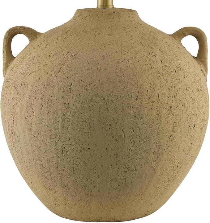 Livabliss x Galey Alix Araya Vintage Clay Jar Table Lamp, 22" H x 22" W x 22" D, Tan