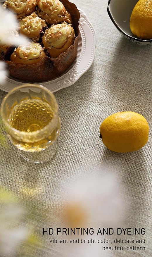 ISAENNE Designer Vintage Linen Elegant Long Tablecloth Rectangle,Chinoiserie Floral Table Cloth,Anti-Wrinkle Decor Table Cover for Dining Thanksgiving Kitchen Christmas,63"*94"-Segerman B