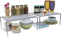 Deco Brothers Expandable Cabinet Shelf Organizer for Kitchen Cabinet and Counter, Grey