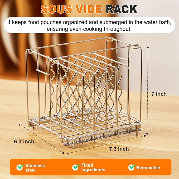 HOMENOTE Container 12 Quart with Lid & Rack and Sleeve - BPA Free Complete Sous Vide Accessories Kit with Cookbook For Anova and Most Sous Vide Cookers