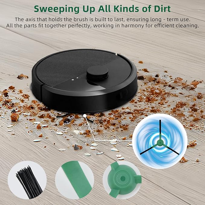 26 Pack Replacement Kits for irobot Roomba Plus 405 Combo & 505 Combo Vacuum Cleaner, 2 Roller Brush, 6 Filters, 6 Side Brush, 6 Mop Pads, 6 Vacuum Bags Replacement Parts, 1 cleaning brush