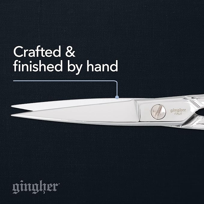 Gingher Embroidery Scissors, Precision Craft Scissors, Hand-Tuned Blades & Double Loop Handle, 4”, Silver/Nickel