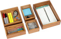 Seville Classics Bamboo Premium Organizer Storage Bins for Kitchen Silverware, Pantry, Closet, Office Desk, Pens, Utensils, Makeup, K Cup, Bamboo, Bin Set (5 Piece)