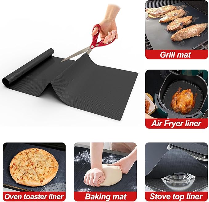 UBeesize 2 Pack Nonstick Grilling Mats for 36 Inch Blackstone Griddle, Resuable Cooking Mat for Grilling, BPA and PFOA Free Heavy Duty BBQ Grill Mats, Griddle Accessories Kit-36x21.25 Inch