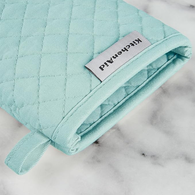 KitchenAid Asteroid Mini Oven Mitt 2-Pack Set, Mineral Water Aqua, 5.5"x8"