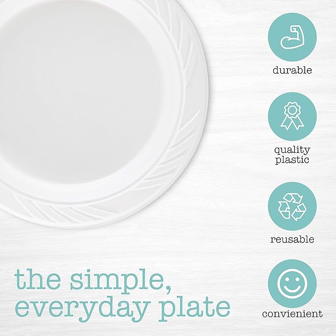 PLASTICPRO 800 Count Disposable 6 Inch White Plastic Dessert Plates
