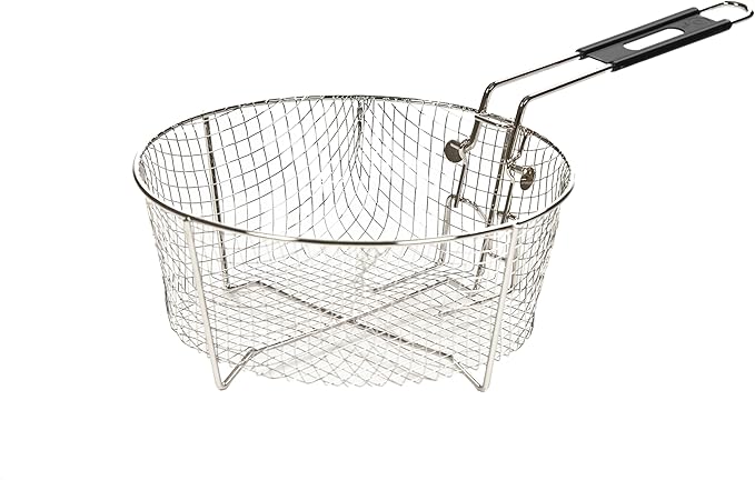 Lodge Silver Deep Fry Basket - Nickel-Plated Steel Deep Fry Basket - 11.5 Inch
