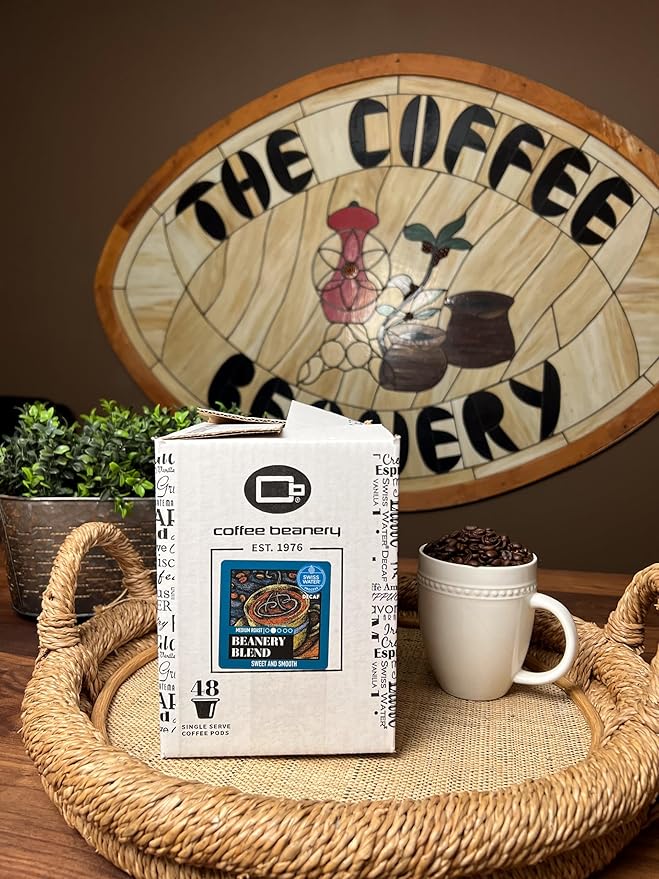 Decaf Beanery Blend Single Serve Coffee Pods | 48ct | SWP Decaf Coffee | 100% Specialty Arabica Coffee