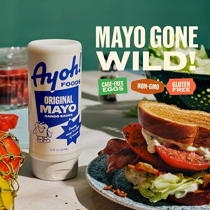 Ayoh Foods, Sando Sauce, Sandwich Sauce, (1-12 Ounce Bottle) - Creamy & Flavorful, Perfect for Sandwiches, Wraps & Dips, Created by Molly Baz (Original Mayo)