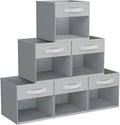 DIMJ Storage Cubes, Cube Storage Bin, 6 Pack Foldable Baskets with Window, Closet Storage Bins with Handle, 11x 11 inch Storage Cubes for Clothes, Toys, Books (Grey)