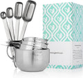 Premium 304 Stainless Steel Measuring Kit - 8-Piece Essential Cups and Spoons for Everyday Use, Stackable & Durable