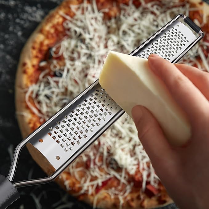 Zester Grater With Handle Cheese Grater for Lemon Zester Kitchen,Black