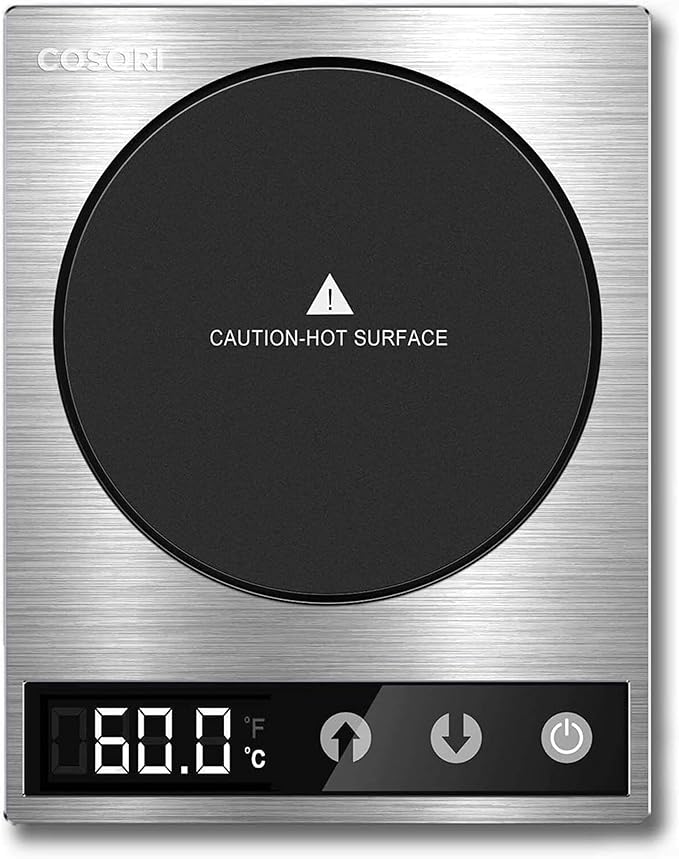 COSORI Coffee Mug Warmer for Desk, Digital Cup Heater, Coffee & Christmas Gifts, 1°F Precise Temperature Control, Touch Tech & LCD Digital Display (77-194℉), 304 Stainless Steel