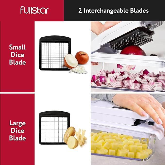 Fullstar The Original Pro Chopper - Vegetable Chopper and Spiralizer, Food Chopper with Container, Fruit Slicer, Kitchen Gadgets & Gifts, Home Essentials (2 in 1, White)
