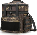 Tactical Lunch Box for Men, Insulated Bag Adult, Thermal Lunchbox Leakproof Waterproof Cooler Bag, Dual Compartment tote, Large Pail Work Office Camping Travel(Black Camo)