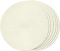 FunWheat Round Braided Placemats Set of 6 Place mats for Dining Tables Woven Heat Resistant Table Mats 15 inch (Ivory,6pcs)