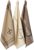 DII Cotton French Jacquard Dish Towels, Set of 3, Decorative Tea Towels for Everyday Kitchen Cooking and Baking-French Macaroons