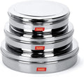 Sumeet Stainless Steel Chocolate Flat Slim N Sleek Canisters/Puri Dabba/Storage Containers Set of 3Pcs Big Set (No.10-700ML, No.11-900ML, No.12-1200ML)