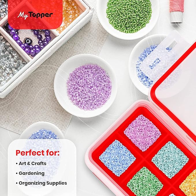 IceTopper Ice Cube Tray with 2 Attached Lids - Easy Release Ice Cube Molds, 14 Cubes per Tray, Stackable & Dishwasher Safe, 100% Food Grade, BPA Free & Recyclable (XL, 1 Pack)