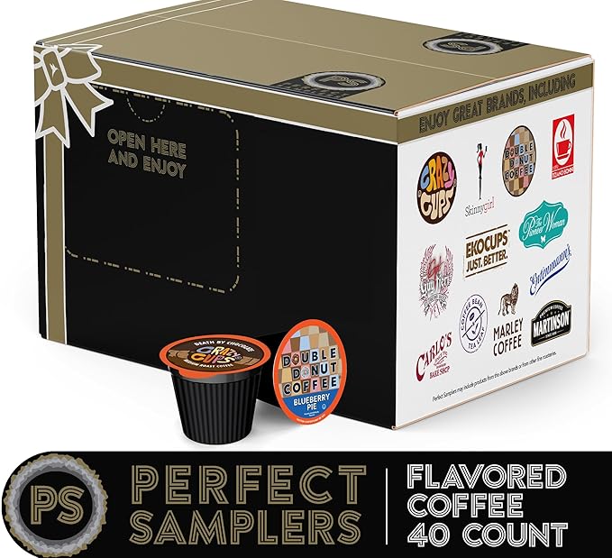 Crazy Cups Pod Variety Pack - Unique Flavors of Chocolate, Vanilla, Caramel, Coffee Capsules, Flavored Coffee, 40 Count