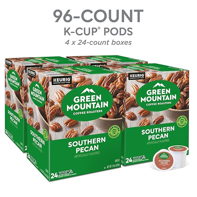 Green Mountain Coffee Roasters Southern Pecan Keurig Single-Serve K-Cup pods, Light Roast Coffee, 96 Count