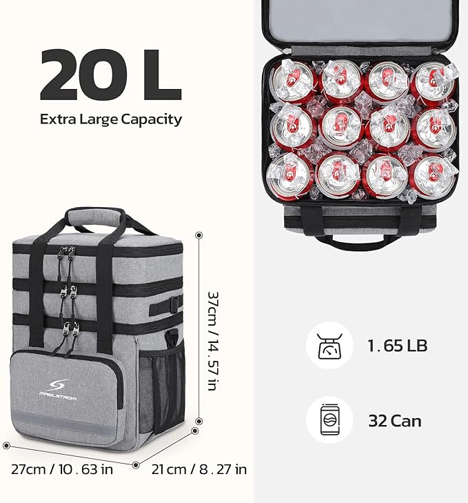 Maelstrom Lunch Box for Men,Insulated Lunch Bag Women/Men,Leakproof Lunch Cooler Bag, Lunch Tote Bag