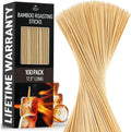 Zulay Kitchen 100 Pack Bamboo Wooden Skewers - 17.5" Marshmallow Roasting Sticks & Barbeque Skewers For Campfire - Authentic Bamboo Sticks & Smores Sticks For Grilling Hotdogs, Kabobs, BBQ, & More