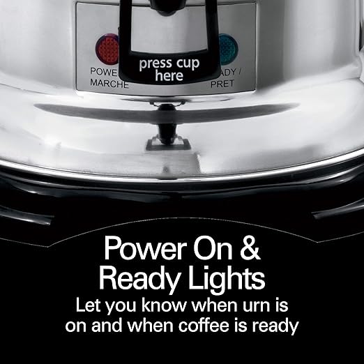 Hamilton Beach Commercial Coffee Urn & Hot Beverage Dispenser, 60 Cup Capacity, Polished Stainless Steel (D50065)