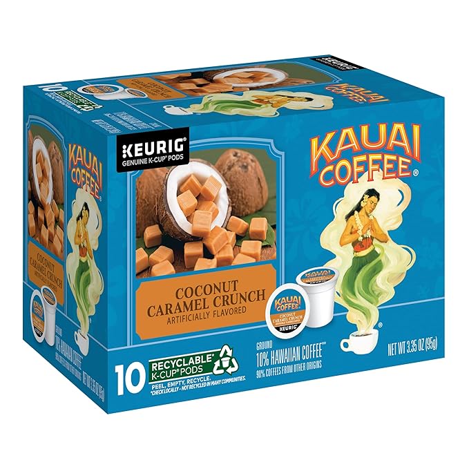 Kauai Coffee K-Cup Pods for Keurig Brewers – Arabica Coffee, 10% Hawaiian – Medium Roast, Rich, Smooth, No Bitterness – Three Flavors, 4 Packs of 10 Single Serve K-Cups
