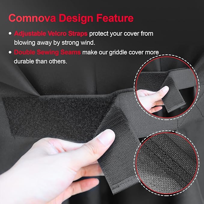 Comnova Griddle Cover for Blackstone 22 Inch 17 Inch Griddle with Hood and Stand - 600D Flat Top Grill Cover for Blackstone 22" 17" Griddle on Stand and 22" Adventure Ready, Heavy Duty & Waterproof