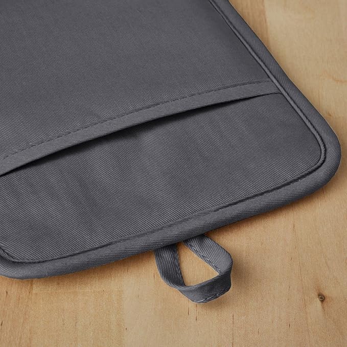 KitchenAid Ribbed Soft Silicone Pot Holder 2-Pack Set, Charcoal Grey, 7"x9"