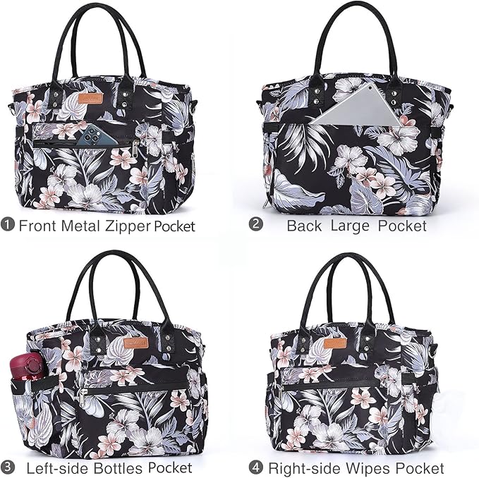 Insulated Lunch Bag for Women/Men,LeakProof Adult Lunch Box,Large Lunch Tote Bag with Removable Shoulder Strap,Portable Reusable Lunch Cooler Bag for Office Work Picnic Beach