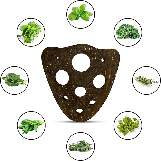 All-Natural Herb Stripping Tool | Herb Stripper with 9 Holes | Herb Peeler for Thyme, Cilantro, Rosemary, Basil, Kale, Chard, Beets, etc | Eco Friendly Kitchen Gadget | Metal & Plastic Free