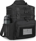 GLENKEY Double Deck Insulated Lunch Box, Expandable Large Lunch Bag Leakproof Cooler Bag Lunch Pail for Men Women Adults Work Shifts Travel Daytrip, 16L, Black