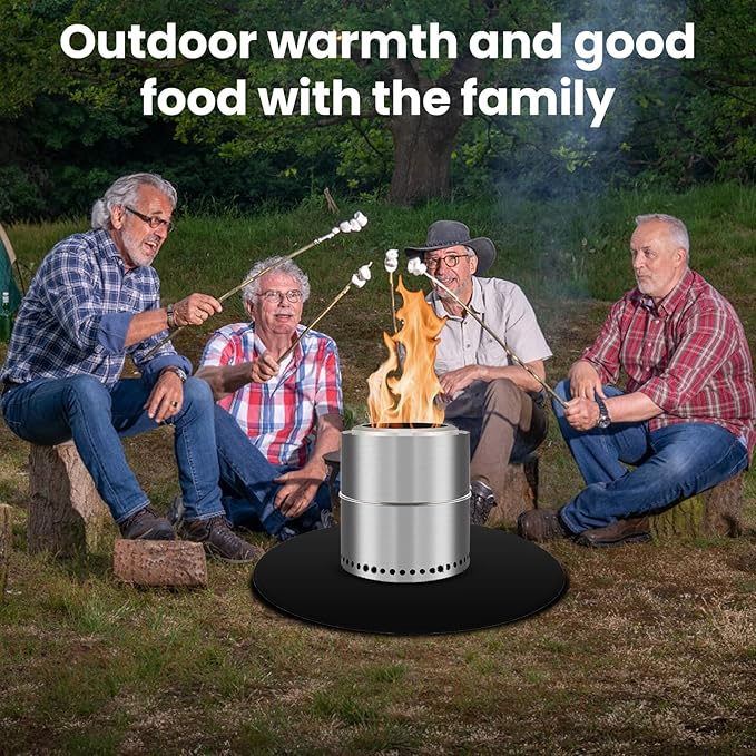 36'' Fire Pit Mat for Solo Stove Bonfire, Double Sided Fireproof Grill Under Mat, Protective Mat for Deck Patio for Solo Stove Accessories, Easy to Clean, Reusable