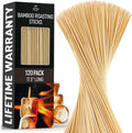 Zulay Kitchen 120 Pack Bamboo Wooden Skewers - 17.5" Marshmallow Roasting Sticks & Barbeque Skewers For Campfire - Authentic Bamboo Sticks & Smores Sticks For Grilling Hotdogs, Kabobs, BBQ, & More