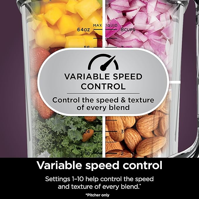 Ninja | All-in-One Blender & Food Processor | Best for Smoothies, Cookie Dough, Salsas, Cole Slaw & More | BlendSense Intelligence for Perfectly Smooth Results | 1800 Watt | Black | TB401