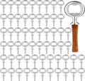 Metal Bottle Opener Kit Blank Bottle Opener Stainless Steel Open Inserts Hardware for Wedding Wine Party DIY Project Craft Wood Turning(Silver,60 Pcs)