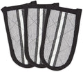 DII Double Strip Chef Kitchen Cooking & Baking Collection, Pan Handle Set, 6x3, Black, 3 Piece