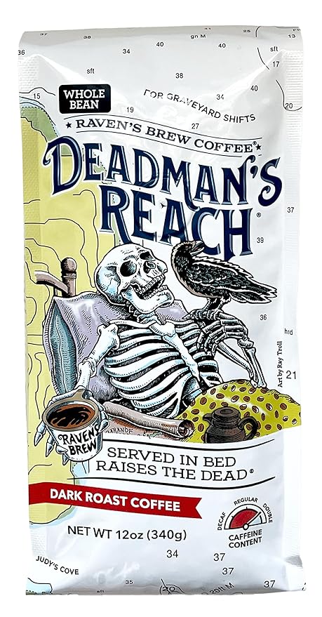 Raven's Brew Coffee High Caffeine Coffee Dark Roast Whole Bean – Deadman's Reach 12oz