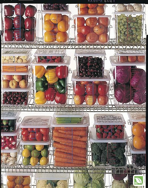 Rubbermaid Commercial Products, Space Saving Square Food Storage Container, 22 Quart, Clear, for Kitchen/Sous Vide/Meal Prep