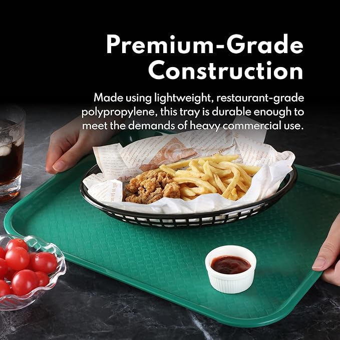 New Star Foodservice Fast Food Tray, Set of 12 (Green, 12 by 16-Inch)
