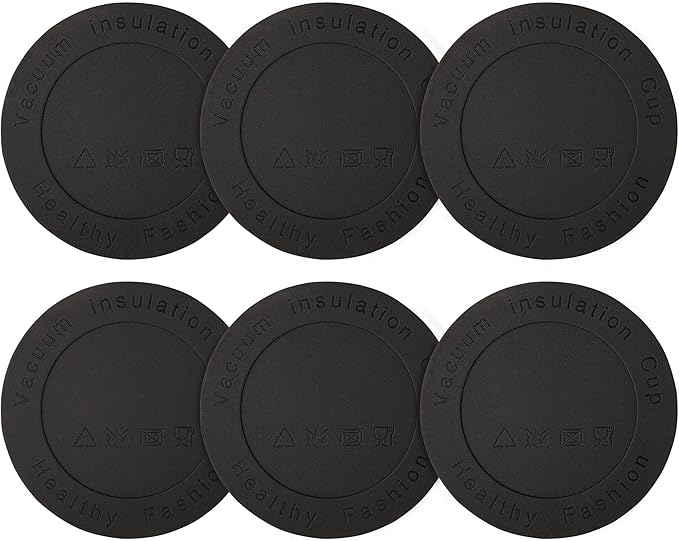Silicone Bottom Protectors for Hydro Flask 64oz, Yeti 36oz, CIVAGO 32/40 oz, IRON FLASK 32/40 oz, Non-Slip Rubber Bottom Protectors (6 Pack 2.95" 75mm)