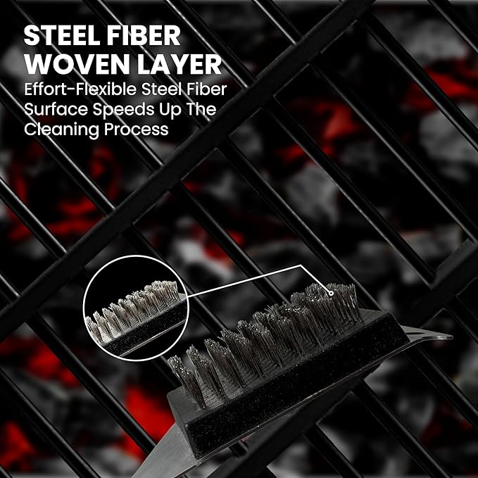 Wire Grill Brush & Scraper Replacement Head – Bristle Refill for BBQ Cleaning – Safe No Scratch Grill Cleaner– Heavy-Duty Barbecue Tool – Pack of 1