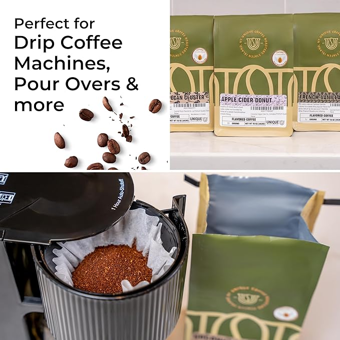 Cinnamon 'Apple Cider Donut' Flavored Ground Coffee, 1 LB (16 oz) Bag, Medium Roast, 100% Arabica Premium Quality