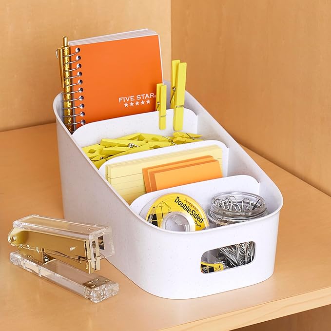 YouCopia ShelfBin Packet Organizer, 4-Tier Stairstep Raised Divided Bin, BPA-Free Storage Caddy for Kitchen Pantry and Cabinet Organization, Tea Bags, Medicine, and More